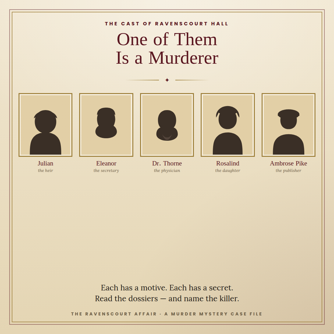 The Ravenscourt Affair: A Vintage 1893 Murder Mystery Case File