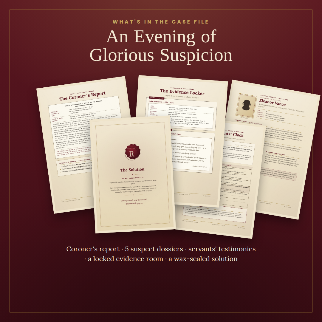 The Ravenscourt Affair: A Vintage 1893 Murder Mystery Case File